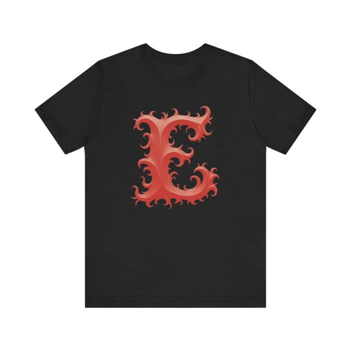 Monogram Initial Letter E Design Unisex Tee - Image 10