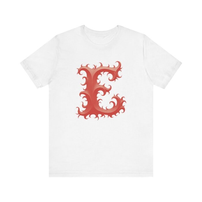 Monogram Initial Letter E Design Unisex Tee - Image 6