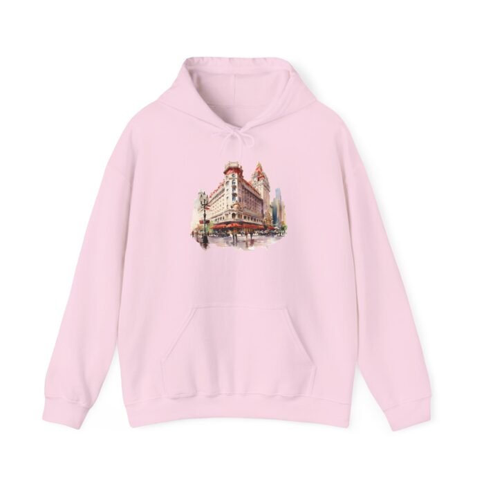 LV Cityscape and Strip Hoodie - Cozy Urban Style Sweatshirt, Perfect Gift for City Lovers, Trendy Graphic Hooded Sweatshirt, Ideal for Travel