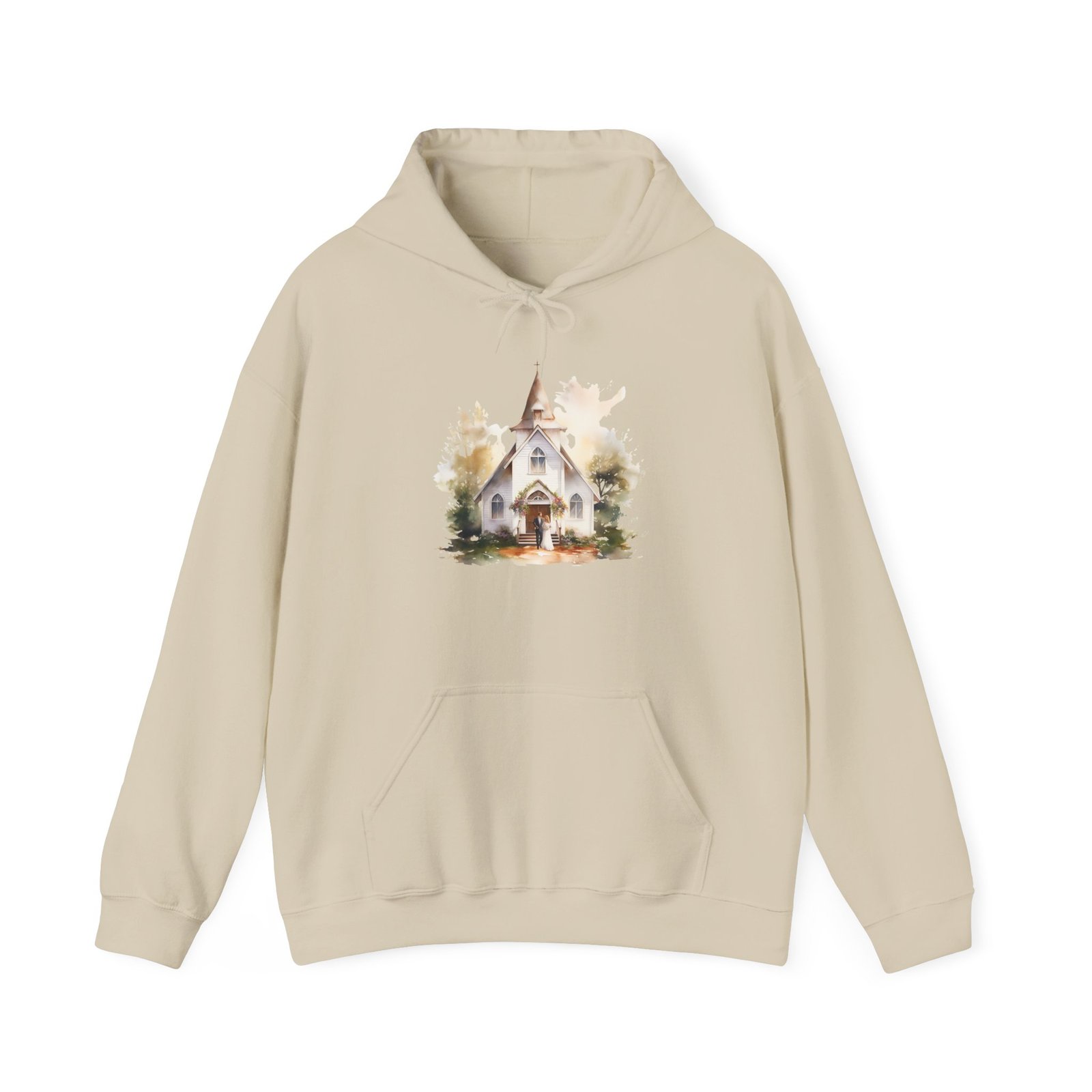 LV Cozy Wedding Chapel Illustration Hoodie - Perfect for Fall, Gift for Nature Lovers, Unisex Sweatshirt for Relaxing Days, Autumn Fashion - Image 10