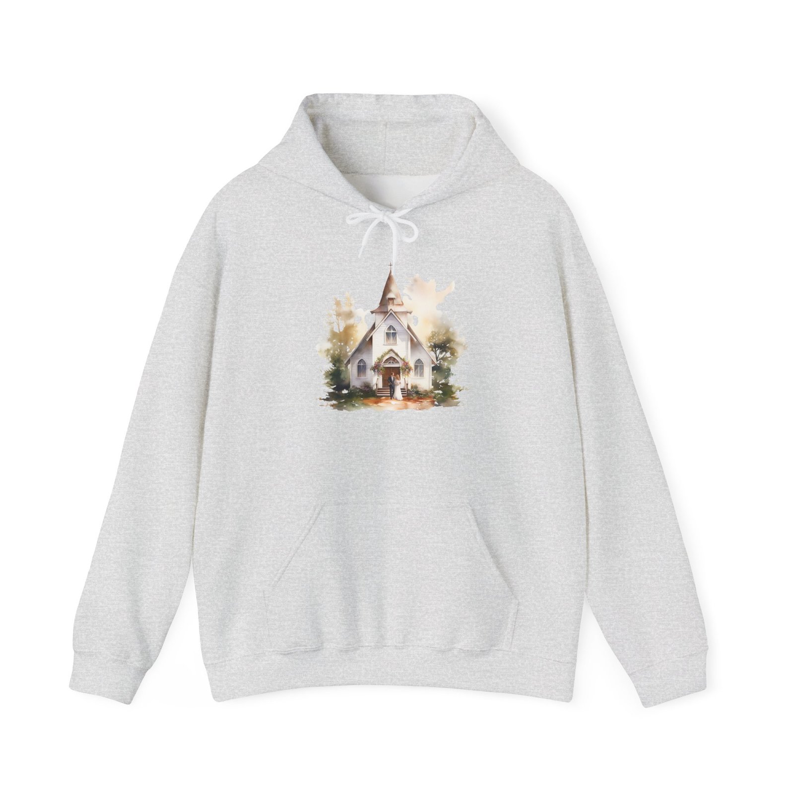 LV Cozy Wedding Chapel Illustration Hoodie - Perfect for Fall, Gift for Nature Lovers, Unisex Sweatshirt for Relaxing Days, Autumn Fashion - Image 8