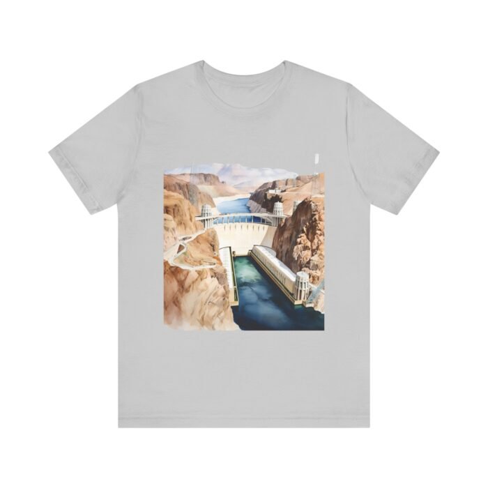 Scenic Hoover Dam Short Sleeve Tee - Nature Lover Shirt, Outdoor Adventure Apparel, Travel Gift, Unisex Graphic Tee - Image 9