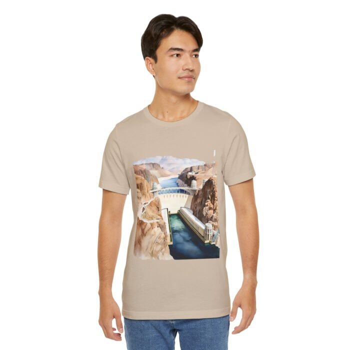 Scenic Hoover Dam Short Sleeve Tee - Nature Lover Shirt, Outdoor Adventure Apparel, Travel Gift, Unisex Graphic Tee - Image 4