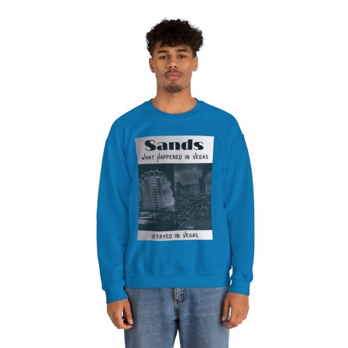 Vintage Vegas Sands Demo Crewneck Sweatshirt - Retro Graphic Sweater, Gift for Travel Lovers, Casual Wear, Unisex Apparel, Easy Everyday Style - Image 4