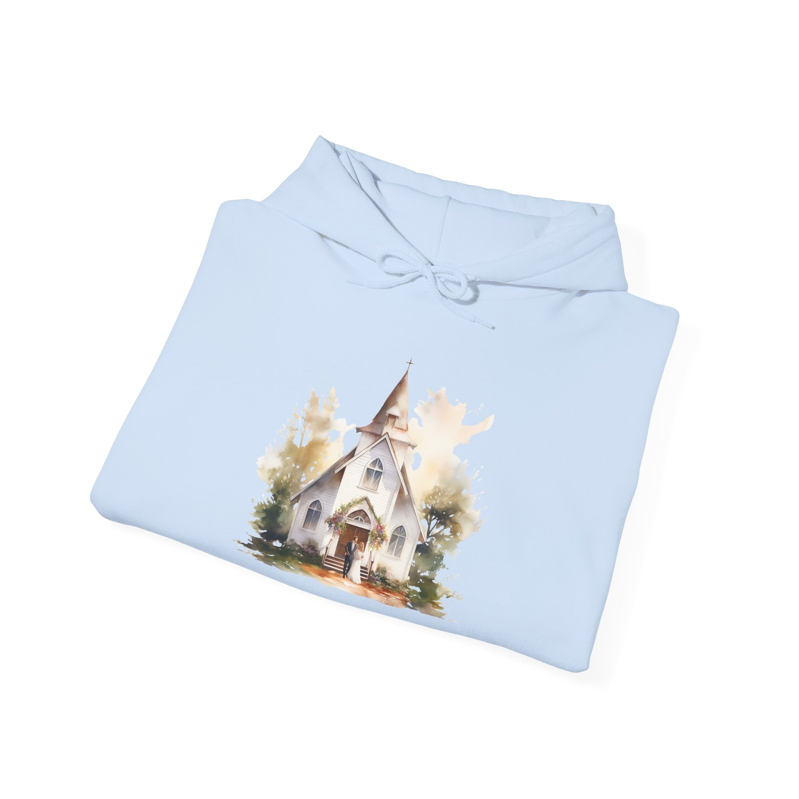 LV Cozy Wedding Chapel Illustration Hoodie - Perfect for Fall, Gift for Nature Lovers, Unisex Sweatshirt for Relaxing Days, Autumn Fashion - Image 3