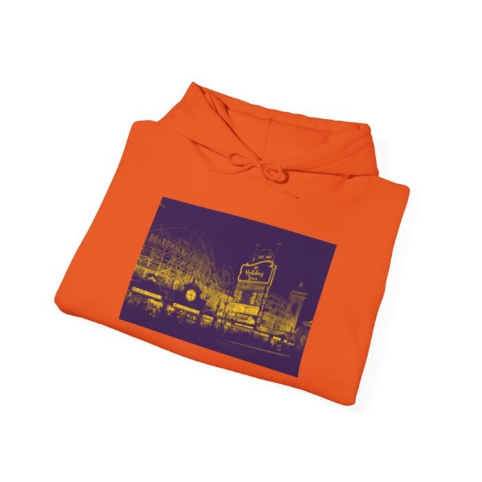 Urban Vibes Boardwalk Hotel/Casino Hooded Sweatshirt - Unisex Heavy Blend™ | Streetwear, Casual Comfort, Graphic Hoodie, Outdoor Apparel, Gift Idea - Image 3