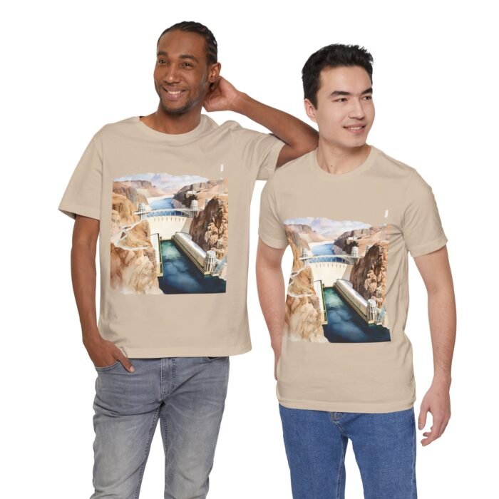 Scenic Hoover Dam Short Sleeve Tee - Nature Lover Shirt, Outdoor Adventure Apparel, Travel Gift, Unisex Graphic Tee - Image 5