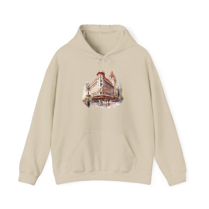 LV Cityscape and Strip Hoodie - Cozy Urban Style Sweatshirt, Perfect Gift for City Lovers, Trendy Graphic Hooded Sweatshirt, Ideal for Travel - Image 10