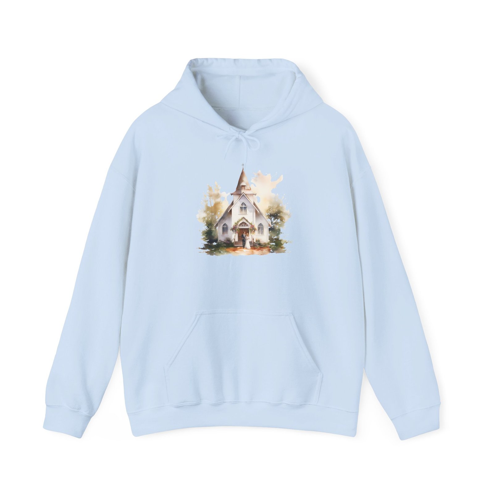 LV Cozy Wedding Chapel Illustration Hoodie - Perfect for Fall, Gift for Nature Lovers, Unisex Sweatshirt for Relaxing Days, Autumn Fashion