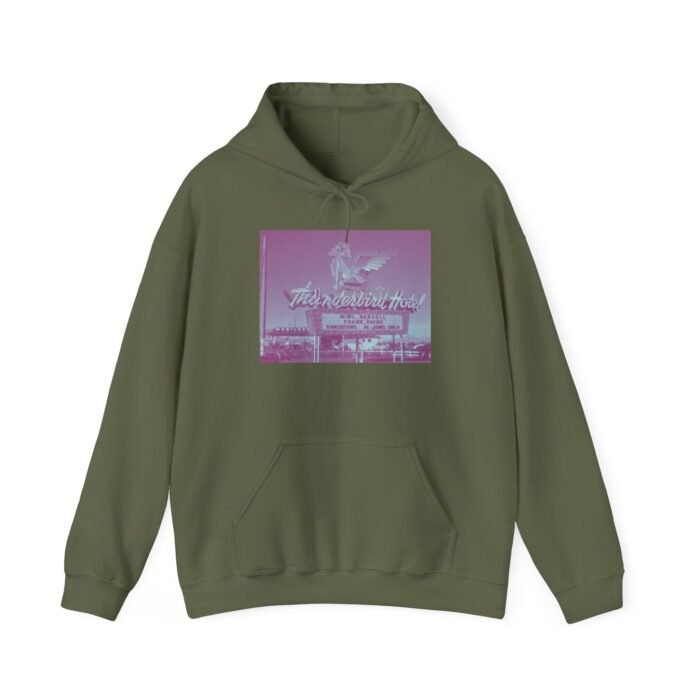 Retro-Inspired Thunderbird Hotel Graphic Hoodie - Unisex Sweatshirt for Cozy Outfits, Perfect Gift for Him/Her, Comfortable Wear - Image 14