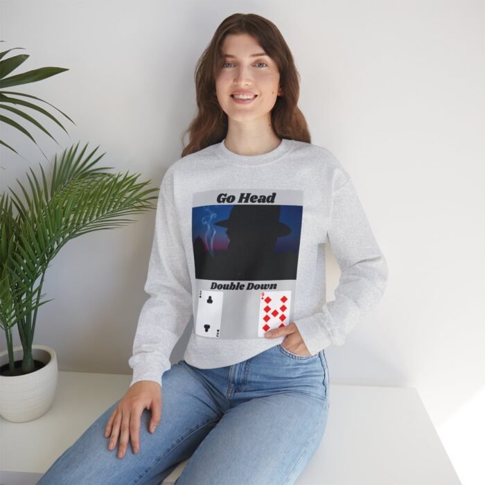 Casino Blackjack Themed Crewneck Sweatshirt - Casual Wear, Gift for Gamers, Cozy Outfit, Unisex Sweatshirt, Card Playing Enthusiast Apparel - Image 4