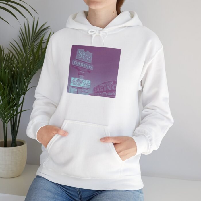 Retro Vintage Silver City Casino Hoodie - Cozy  Sweatshirt for Casual Wear, Perfect for Him/Her, Nostalgic Vibe - Image 5