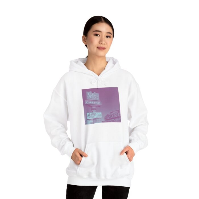 Retro Vintage Silver City Casino Hoodie - Cozy  Sweatshirt for Casual Wear, Perfect for Him/Her, Nostalgic Vibe - Image 4