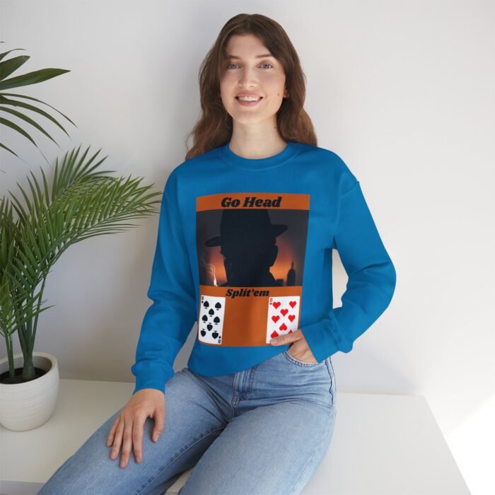 Cool Graphic Blackjack Themed Crewneck Sweatshirt - Gift for Him/Her, Casual Wear, Card Night Apparel, Unisex Fashion Statement - Image 4