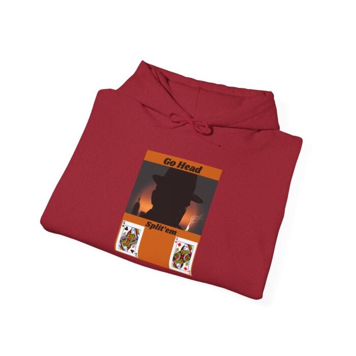 Cozy Unisex Hooded Sweatshirt with Card Gaming Design - Casual Wear, Gift for Him/Her, Comfortable Hoodie, Perfect for Fall/Winter - Image 3