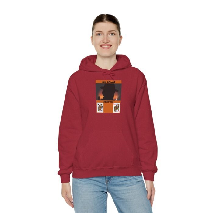 Cozy Unisex Hooded Sweatshirt with Card Gaming Design - Casual Wear, Gift for Him/Her, Comfortable Hoodie, Perfect for Fall/Winter - Image 5